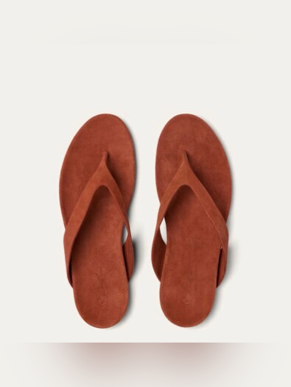 Loro Piana Suede Ida Thong Sandals in Deep Tangerine